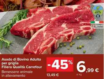 Carrefour Asado di Bovino Adulto per griglia Filiera Qualità Carrefour offerta