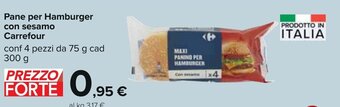 Carrefour Pane per Hamburger con sesamo Carrefour 300 g offerta