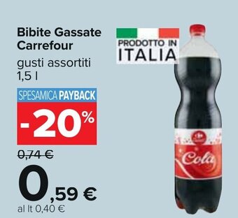 Carrefour Bibite Gassate Carrefour gusti assortiti 1,5 l offerta