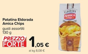 Carrefour Patatina Eldorada Amica Chips gusti assortiti 130 g offerta