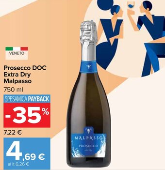 Carrefour Prosecco DOC Extra Dry Malpasso 750 ml offerta