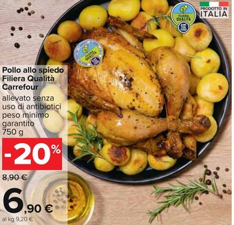 Carrefour Pollo allo spiedo Filiera Qualità Carrefour 750 g offerta