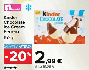 Carrefour Kinder Chocolate Ice Cream Ferrero 152 g offerta