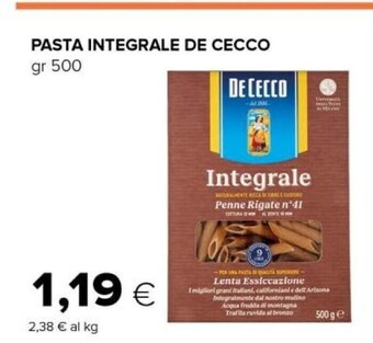 Tigre De cecco pasta integrale offerta