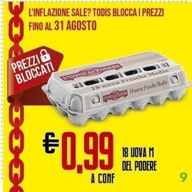 Todis 18 uova m del podere offerta