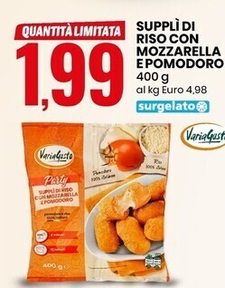 Eurospin Varia gusto supplì di riso con mozzarella e pomodoro offerta