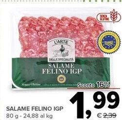 Todis L'arte delle specialità salame felino igp offerta