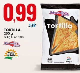Eurospin Mambo kids tortilla offerta