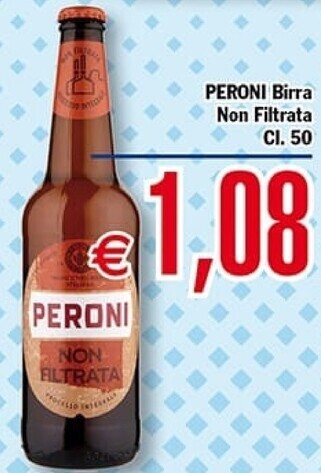 Conté Supermercati Peroni birra non filtrata offerta