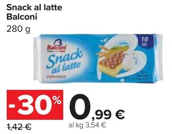 Carrefour Snack al latte Balconi 280 g offerta