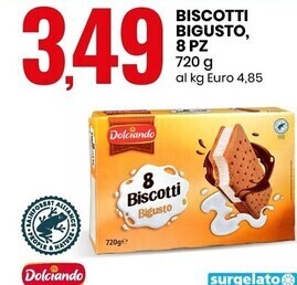 Eurospin Dolciando biscotti bigusto,8 pz offerta