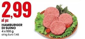 Eurospin Hamburger di suino offerta