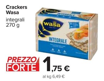 Carrefour Crackers Wasa integrali 270 g offerta