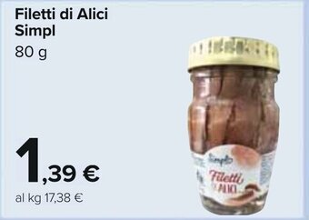 Carrefour Filetti di Alici Simpl 80 g offerta
