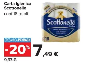 Carrefour Carta Igienica Scottonelle conf 18 rotoli offerta