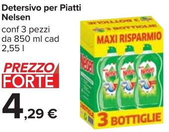 Carrefour Detersivo per Piatti Nelsen conf 3 pezzi da 850 ml cad 2,55 l offerta