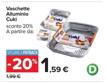 Carrefour Vaschette Alluminio Cuki offerta