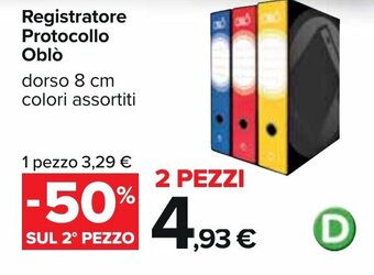 Carrefour Registratore Protocollo Oblò offerta