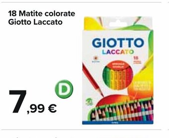 Carrefour 18 Matite colorate Giotto Laccato offerta