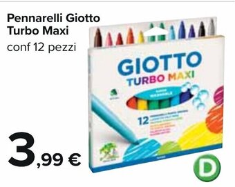 Carrefour Pennarelli Giotto Turbo Maxi conf 12 pezzi offerta