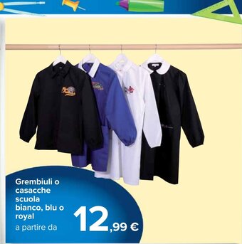 Carrefour Grembiuli o casacche scuola bianco, blu o royal offerta
