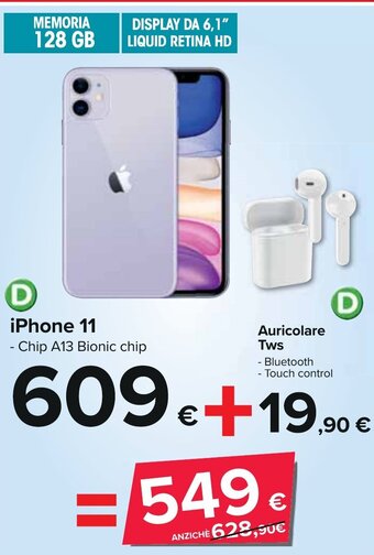 Carrefour iPhone 11 + Auricolare Tws offerta