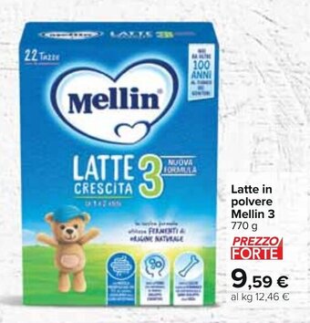 Carrefour Latte in polvere Mellin 3 770 g offerta