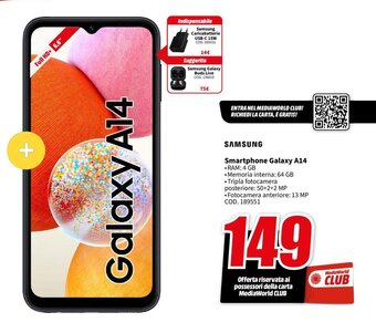 MediaWorld SAMSUNG Smartphone Galaxy A14 offerta
