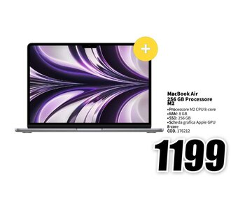 MediaWorld MacBook Air 256 GB Processore M2 offerta