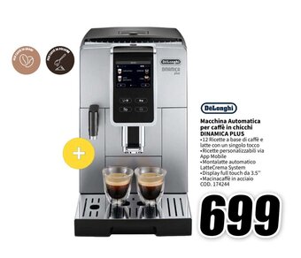 MediaWorld DeLonghi Macchina Automatica per caffè in chicchi DINAMICA PLUS offerta