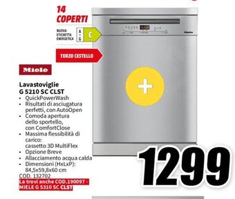 MediaWorld Miele Lavastoviglie G 5210 SC CLST offerta