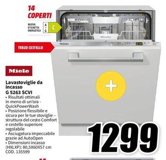 MediaWorld Miele Lavastoviglie da incasso G 5263 SCVI offerta