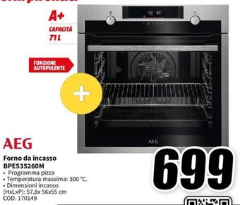 MediaWorld AEG Forno da incasso BPE535260M offerta