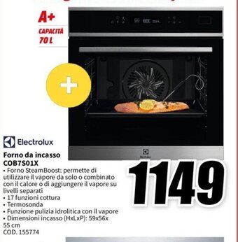 MediaWorld Electrolux Forno da incasso COB7S01X offerta