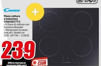 MediaWorld CANDY Piano cottura a induzione CIS642SCTT/1 offerta