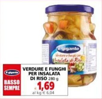 Il Gigante VERDURE E FUNGHI PER INSALATA DI RISO 280 g offerta