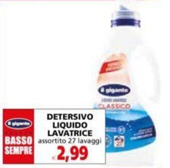 Il Gigante DETERSIVO LIQUIDO LAVATRICE BASSO assortito 27 lavaggi offerta