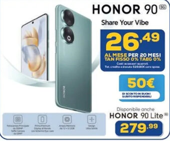 Euronics HONOR 90 Lite offerta