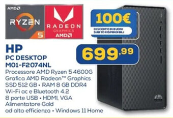 Euronics HP PC DESKTOP M01-F2074NL offerta