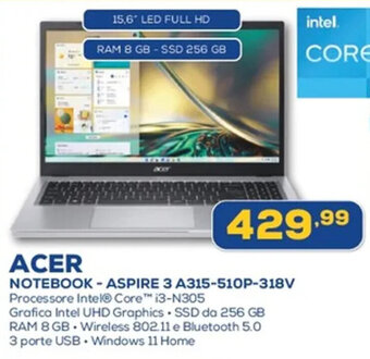 Euronics ACER NOTEBOOK-ASPIRE 3 A315-510P-318V offerta
