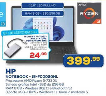 Euronics HP NOTEBOOK - 15-FC0020NL offerta