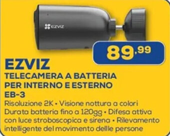 EZVIZ TELECAMERA A BATTERIA PER INTERNO E ESTERNO EB-3