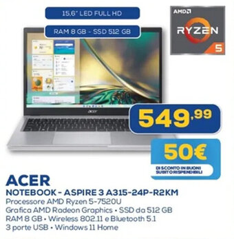 Euronics ACER NOTEBOOK-ASPIRE 3 A315-24P-R2KM offerta
