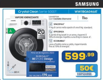 Euronics SAMSUNG Crystal Clean Serie 5000T WWIIBGA046AT offerta