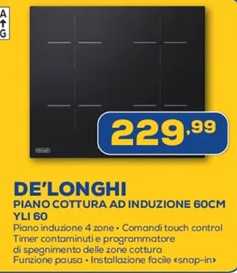 Euronics DE'LONGHI PIANO COTTURA AD INDUZIONE 60CM YLI 60 offerta