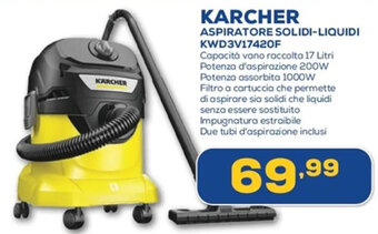 Euronics KARCHER ASPIRATORE SOLIDI-LIQUIDI KWD3V17420F offerta