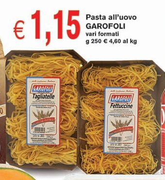 Supermercato Coal Pasta all'uovo GAROFOLI vari formati g 250 offerta