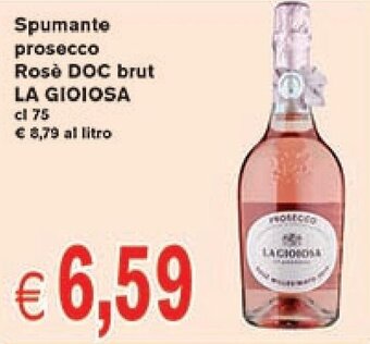 Supermercato Coal Spumante prosecco Rose DOC brut LA GIOIOSA cl 75 offerta