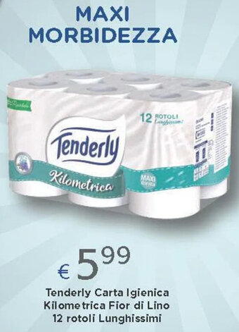 Acqua & Sapone Tenderly Carta Igienica Kilometrica Fior di Lino 12 rotoli Lunghissimi offerta