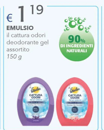 Acqua & Sapone EMULSIO il cattura odori deodorante gel assortito 150 g offerta